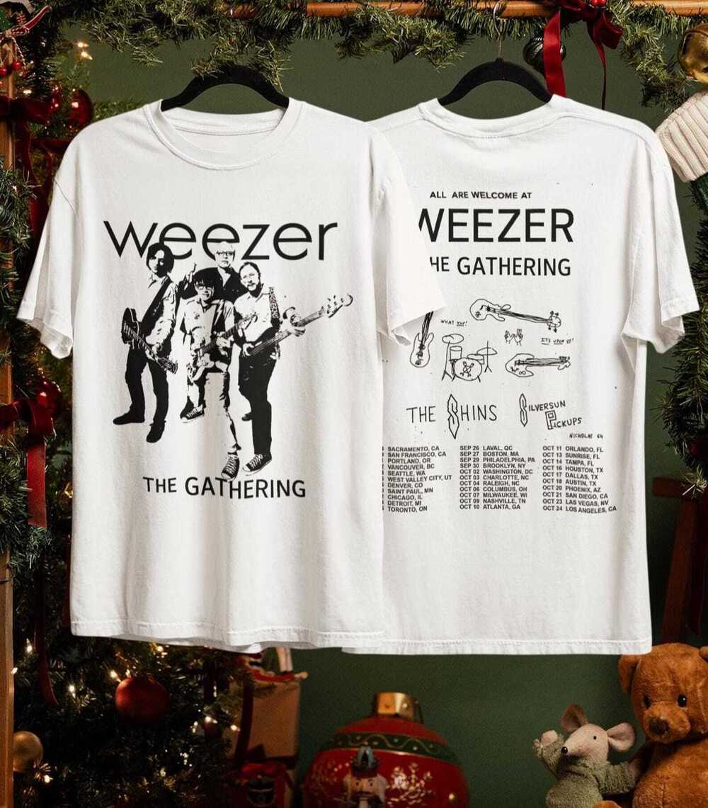 Unisex Weezer Tour 2026 T Shirt, Weezer Band Tee 2 Sided